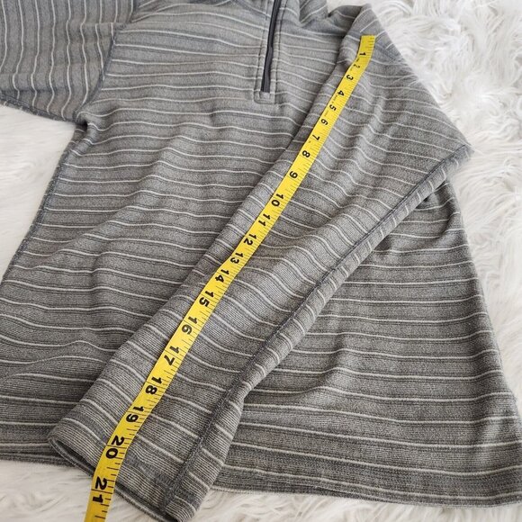 Patagonia Lightweight Fleece Pullover 1/4 Zip Youth L 12 Gray Striped‎ - Picture 6 of 11